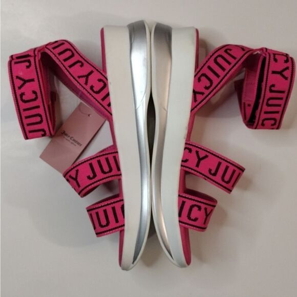 Juicy Couture Hot Pink Impulse Strappy Velcro Platform Sandals Size 8 NWT - Picture 8 of 16